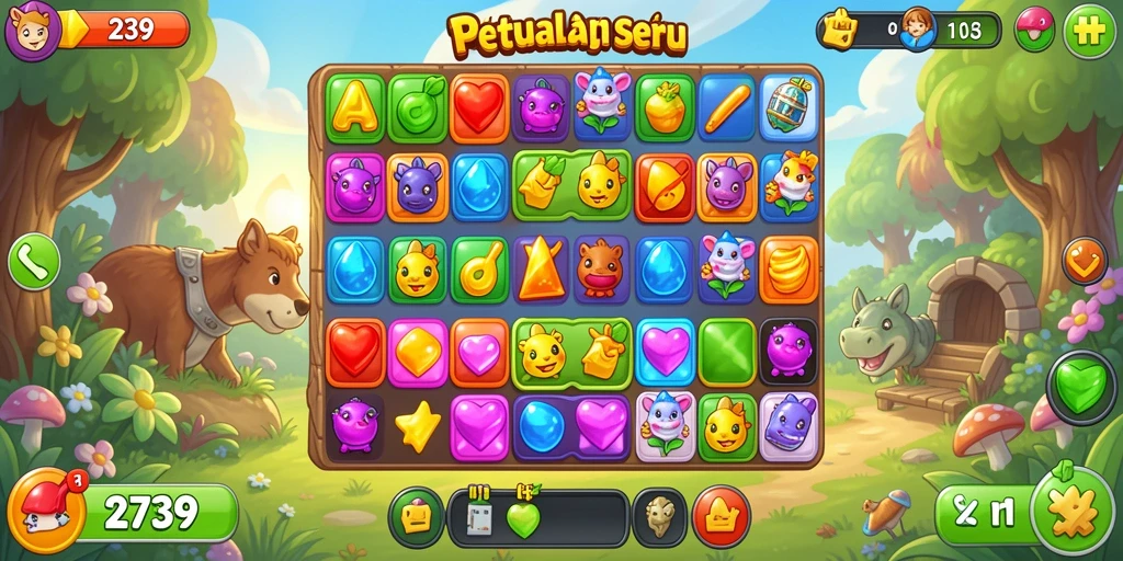 Tangkapan layar permainan <strong>2739</strong> yang menampilkan keseruan gameplay Match-3.