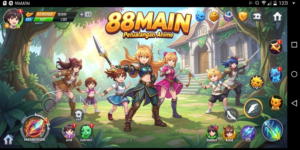 Tampilan utama gameplay <strong>88MAIN</strong> yang menampilkan aksi seru karakter Anime.