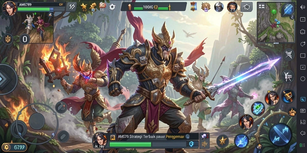 Screenshot utama AMS789 menampilkan gameplay yang intens dan strategis.