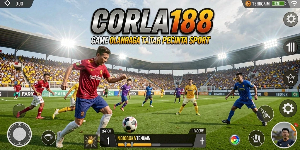 Tangkapan layar gameplay CORLA188 yang menampilkan aksi olahraga yang intens.