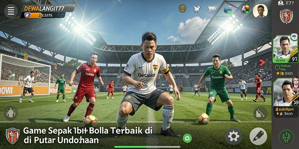 Tampilan gameplay DEWALANGIT77 yang seru dan penuh aksi sepak bola.