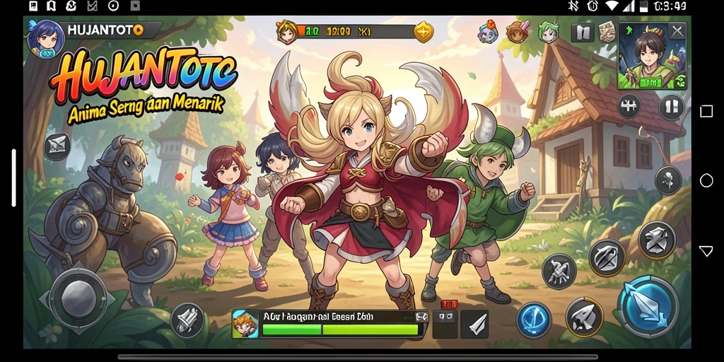 Menampilkan gameplay seru dari game Anime HUJANTOTO.