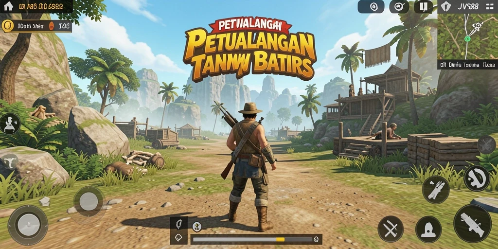 Screenshot gameplay <strong>JVS88</strong> menampilkan petualangan menakjubkan di dunia terbuka.