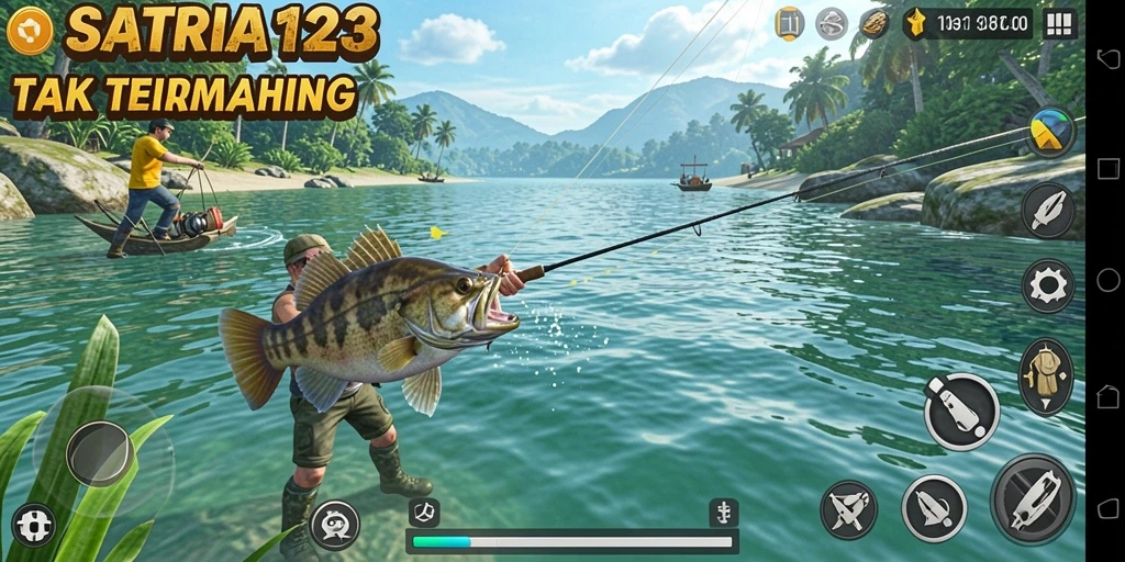 Tampilan permainan SATRIA123 dengan aksi memancing yang seru.